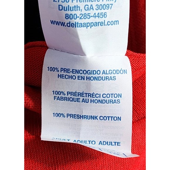 Delta Pro Weight Red XL Crew Neck Short Sleeve Dragon Graphic Cotton Men T-Shirt - Picture 10 of 13